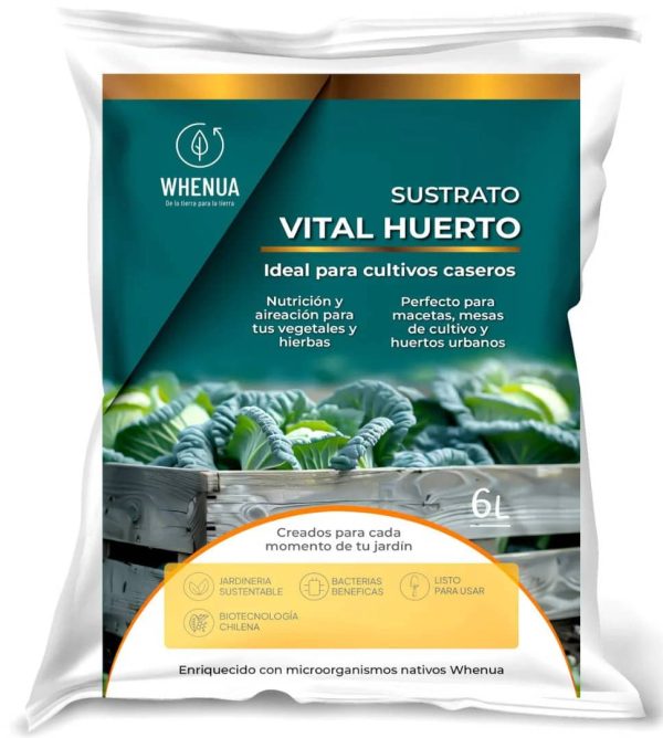 Sustrato Vital Huerto 6 Litros Whenua - Especial para huertos y cultivos
