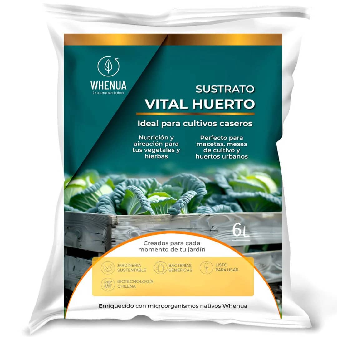 Sustrato Vital Huerto 6 Litros Whenua - Especial para huertos y cultivos