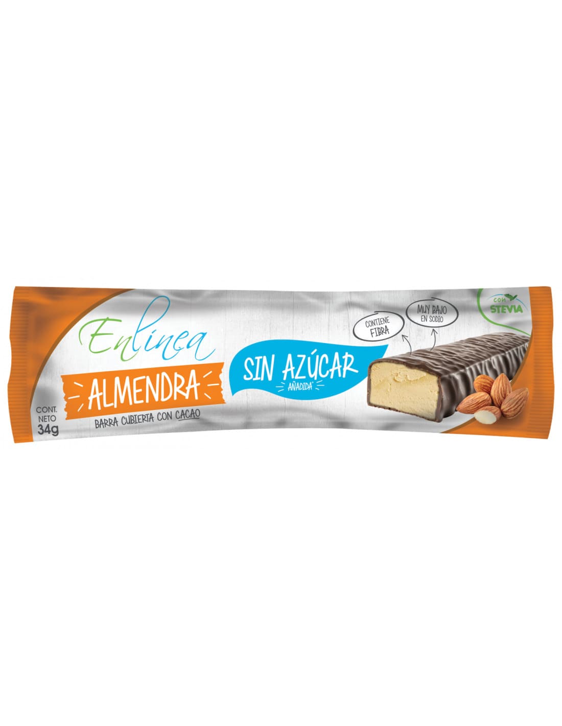 Barritas De Almendra Chocolate Sin Azúcar 20 Uds - En Línea - Imagen 2