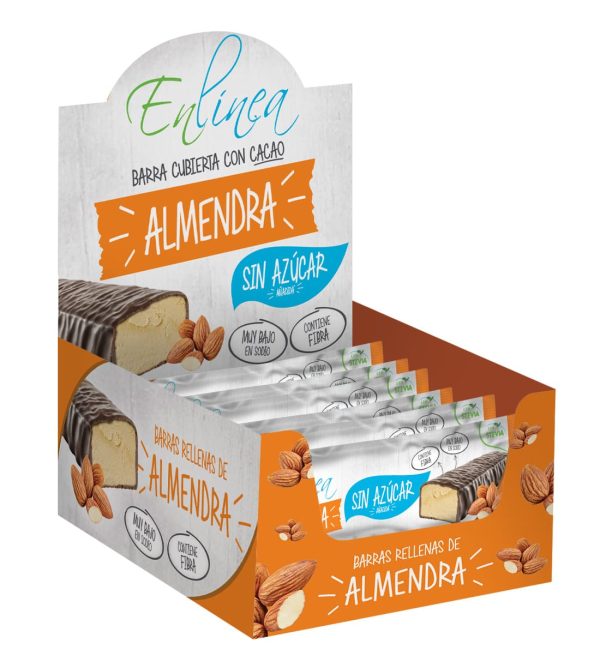 Barritas De Almendra Chocolate Sin Azúcar 20 Uds - En Línea