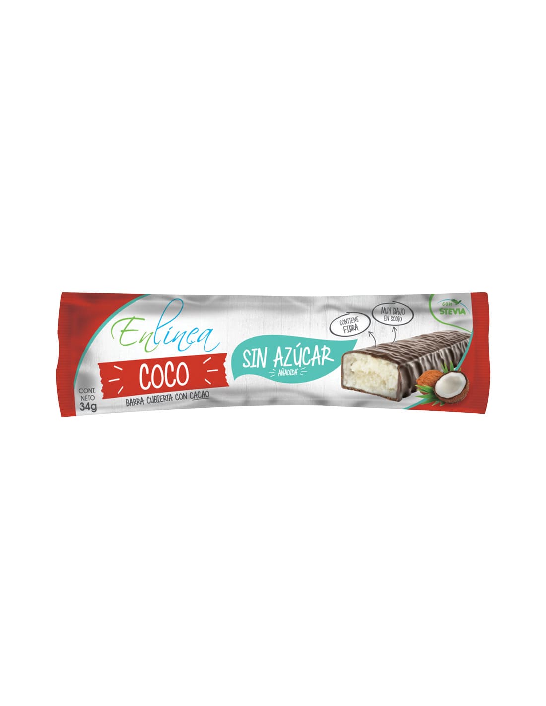 Barritas De Coco Chocolate Sin Azúcar 20 Unidades - En Línea - Imagen 2
