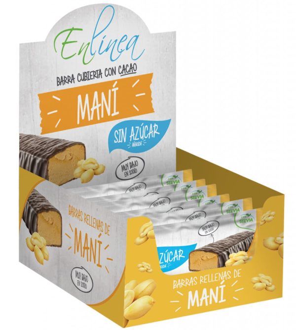 Barritas De Maní Chocolate Sin Azúcar 20 Unidades - En Línea
