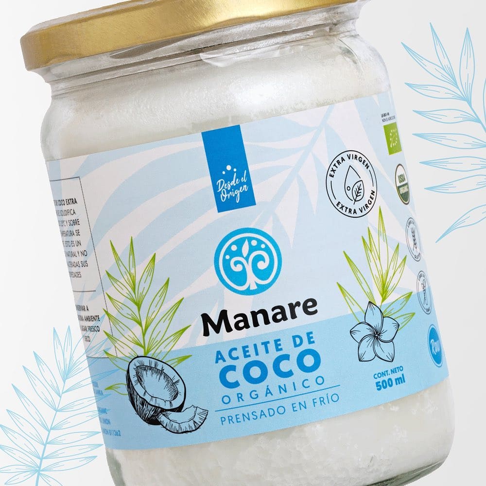 Aceite de Coco Orgánico Prensado En Frío - 1 Litro - Manare - Imagen 7
