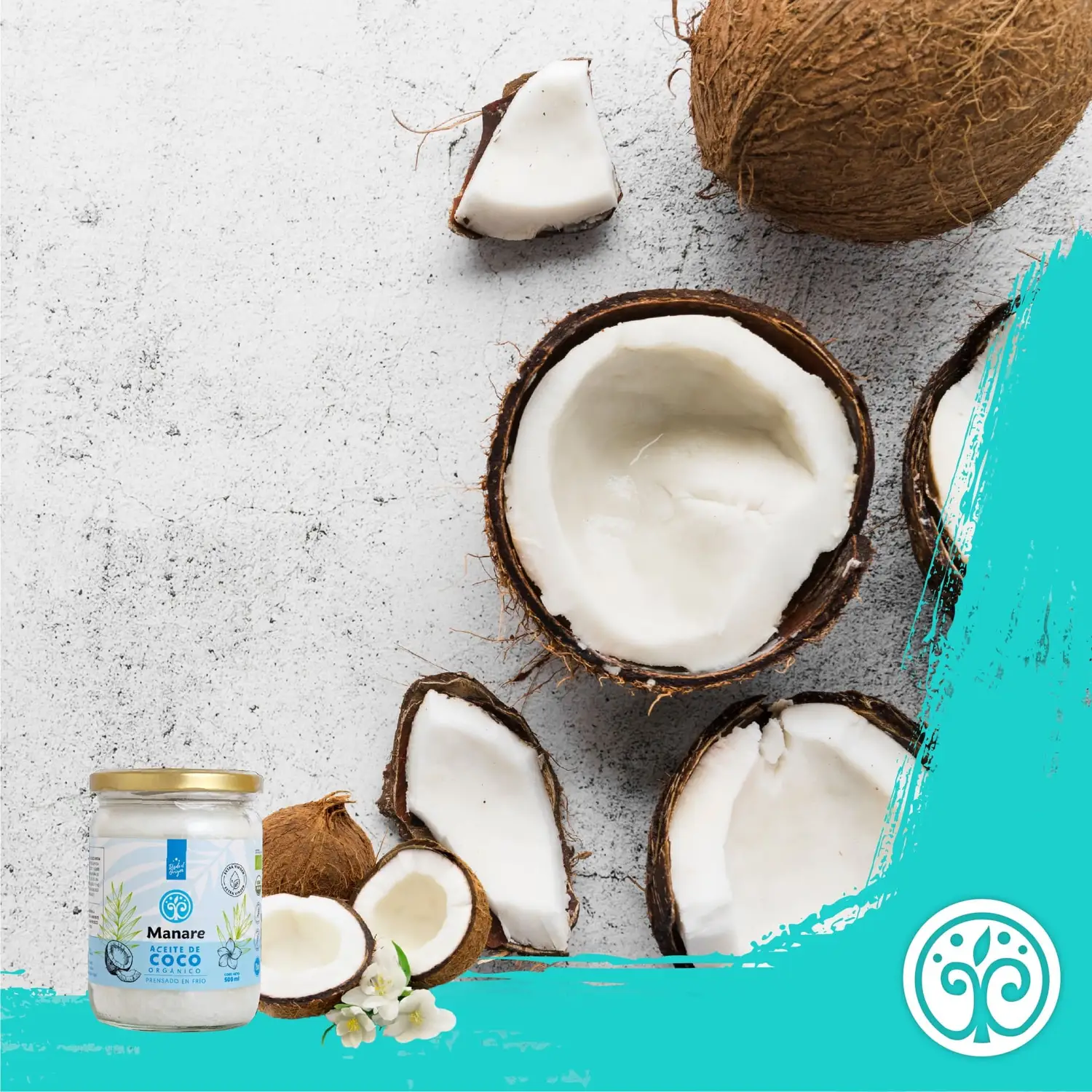 Aceite de Coco Orgánico Prensado En Frío - 1 Litro - Manare - Imagen 5
