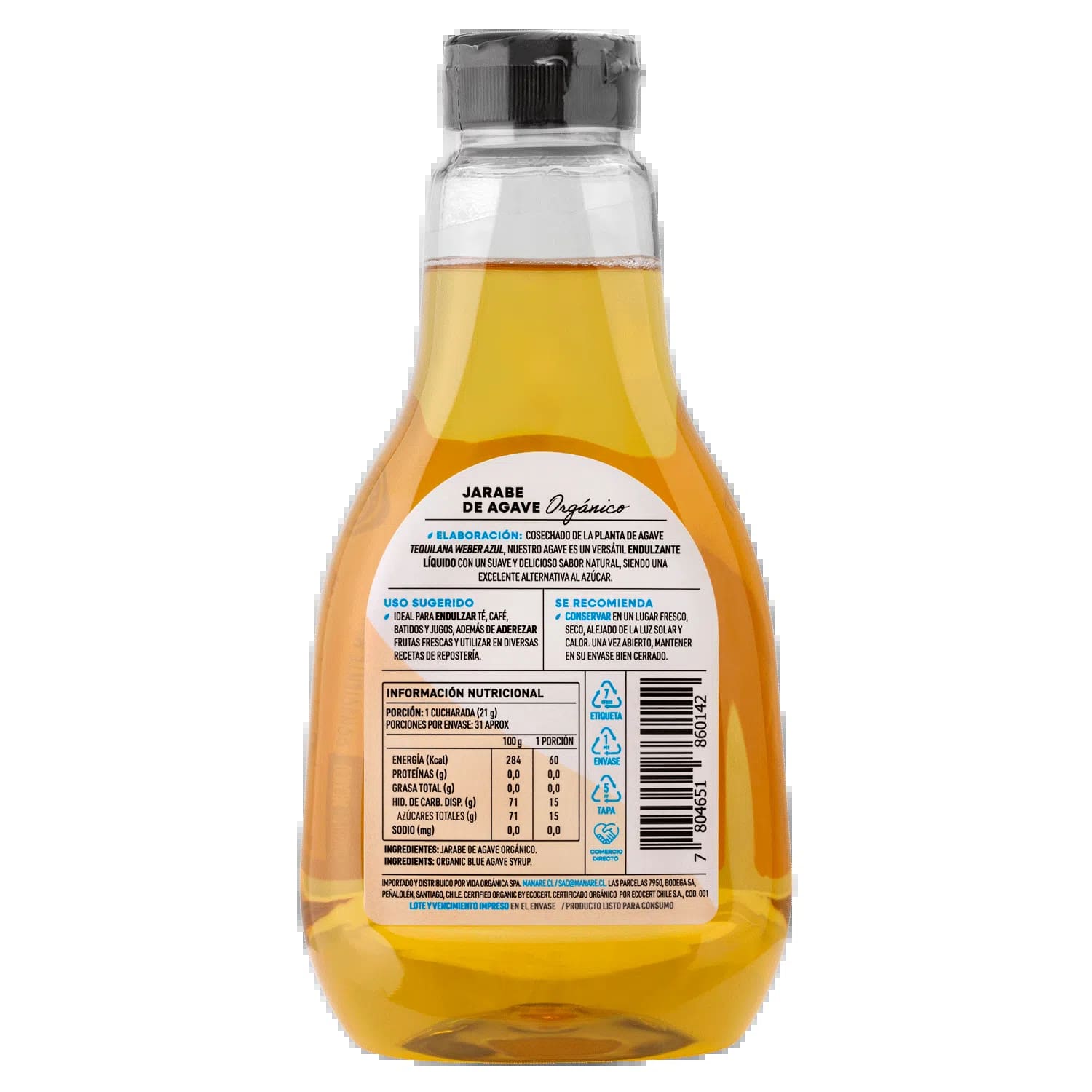 Jarabe de Agave 660g Syrup Orgánico - Manare - Imagen 2