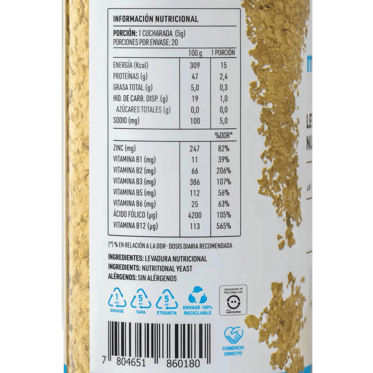 Levadura Nutricional en Hojuelas 100g - Manare - Imagen 3