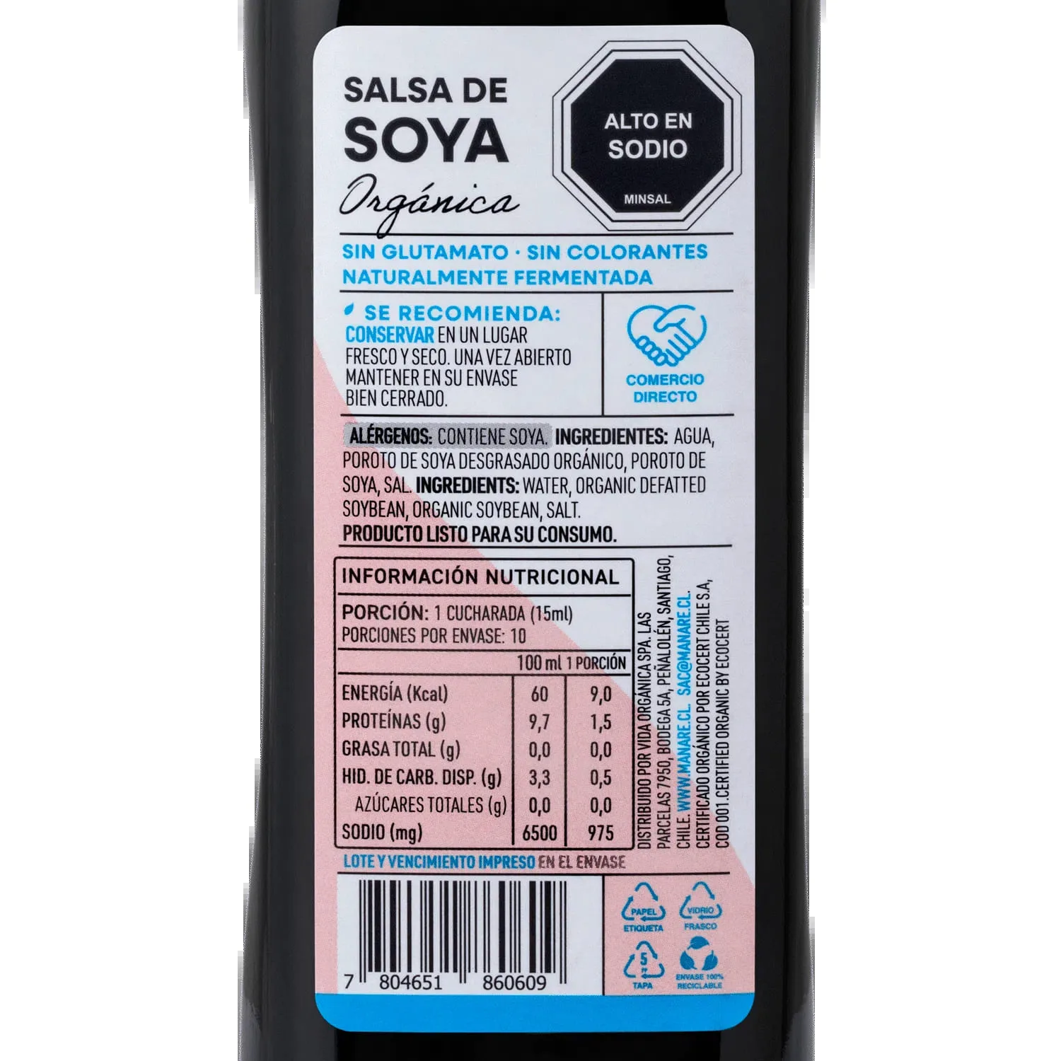 Salsa de Soya Orgánica 150ml - Manare - Imagen 2