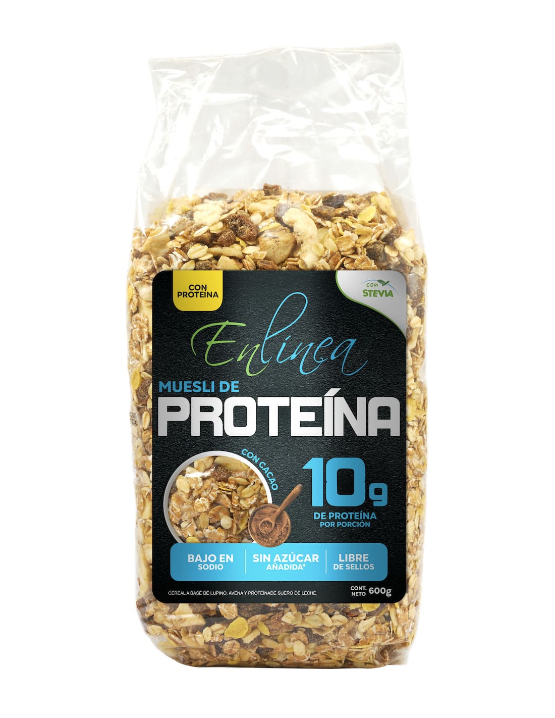 Muesli Con Proteina Y Chocolate Sin Azúcar 600g - En Línea