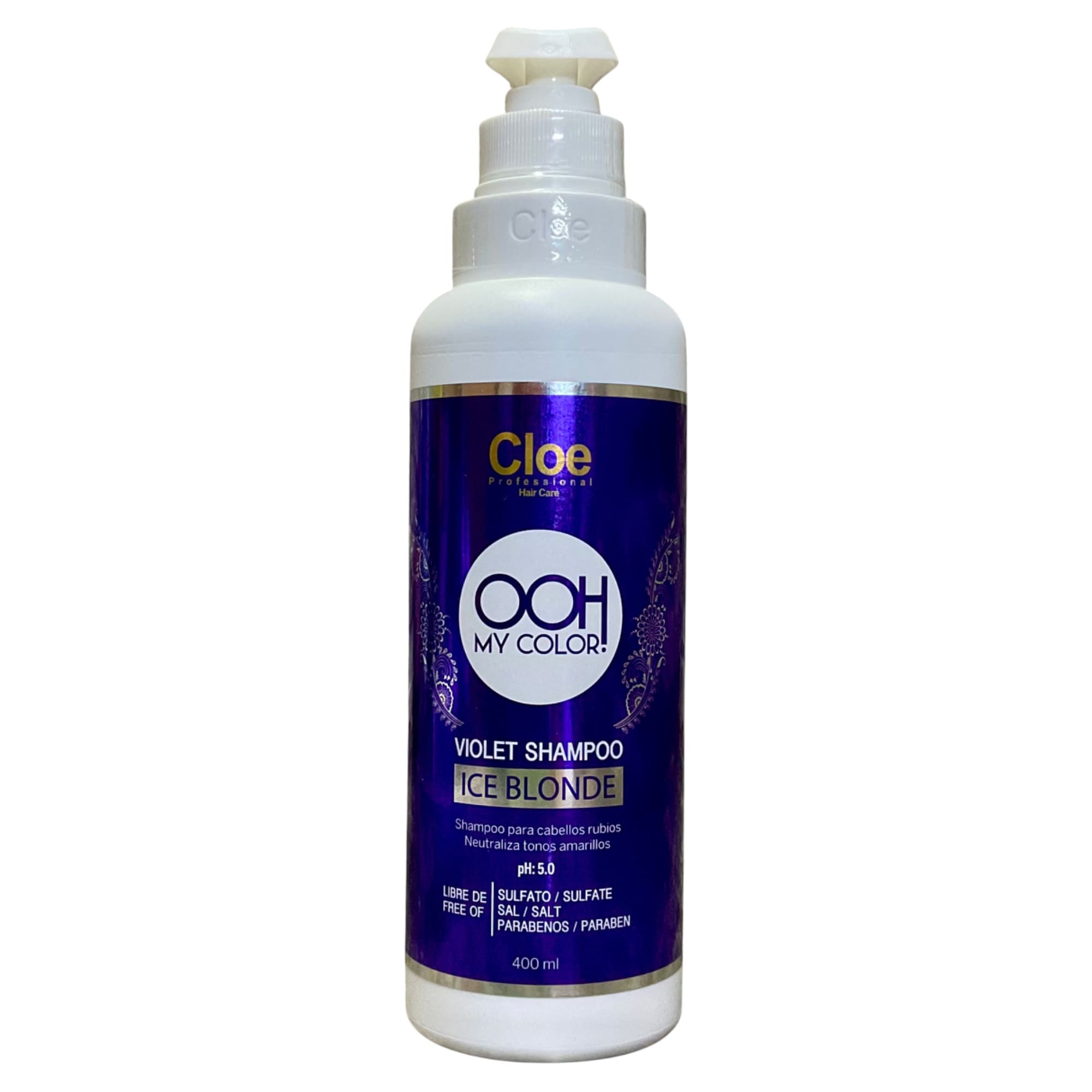 Shampoo Violet Ice Blonde Para Cabellos Rubios Cloe - 400 ml