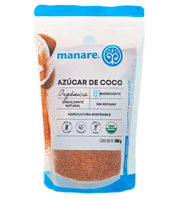 Azúcar De Coco Orgánica 300g - Endulzante Natural - Manare