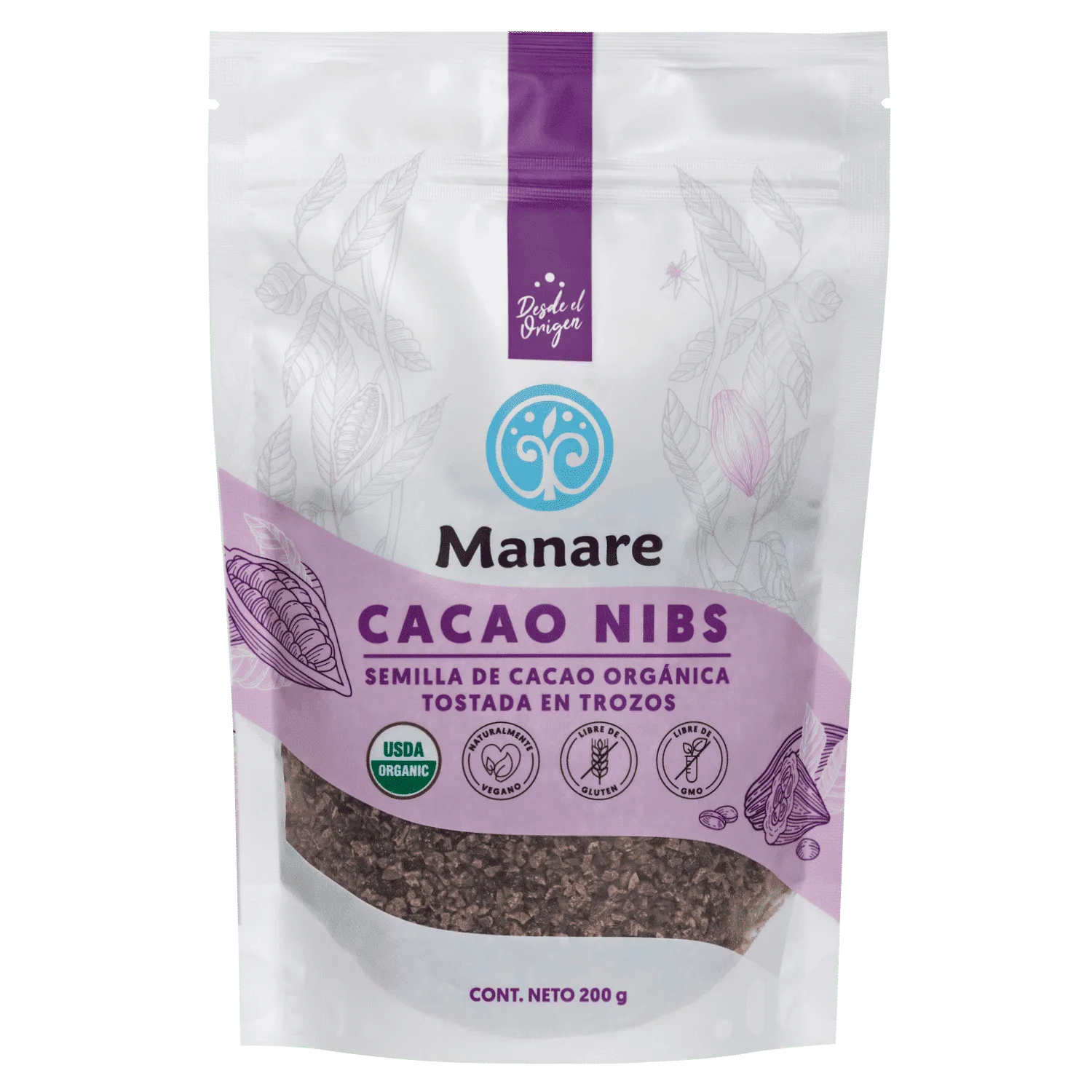 Cacao Nibs Orgánico 200g - Manare