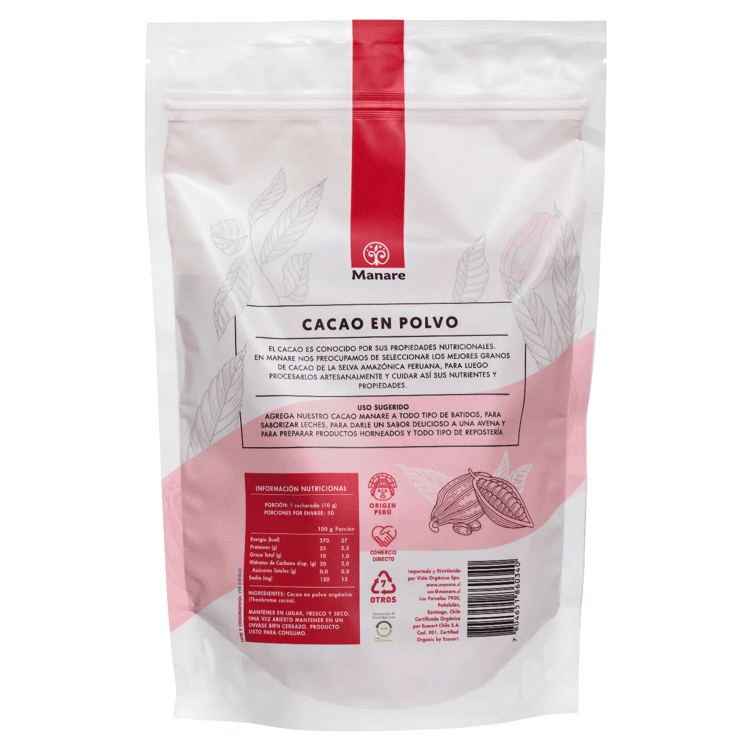 Cacao en polvo 500g - Manare - Imagen 3