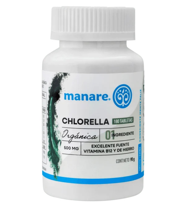 Chlorella Orgánica 180 Tabletas 90g - Manare