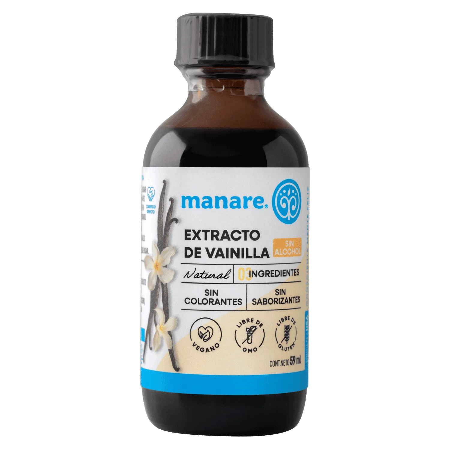 Extracto De Vainilla Esencia Sin Alcohol 59ml - Manare