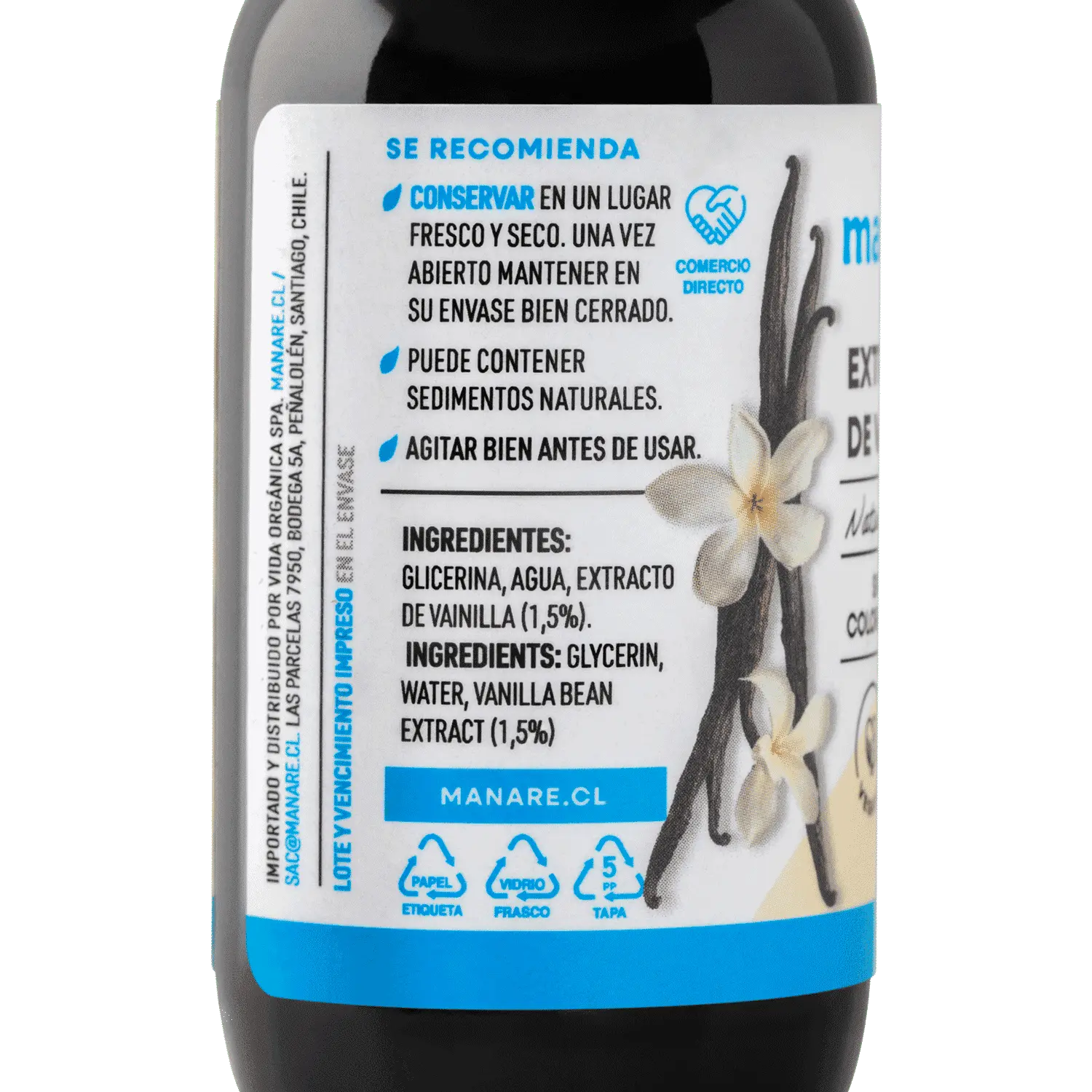 Extracto De Vainilla Esencia Sin Alcohol 59ml - Manare - Imagen 2