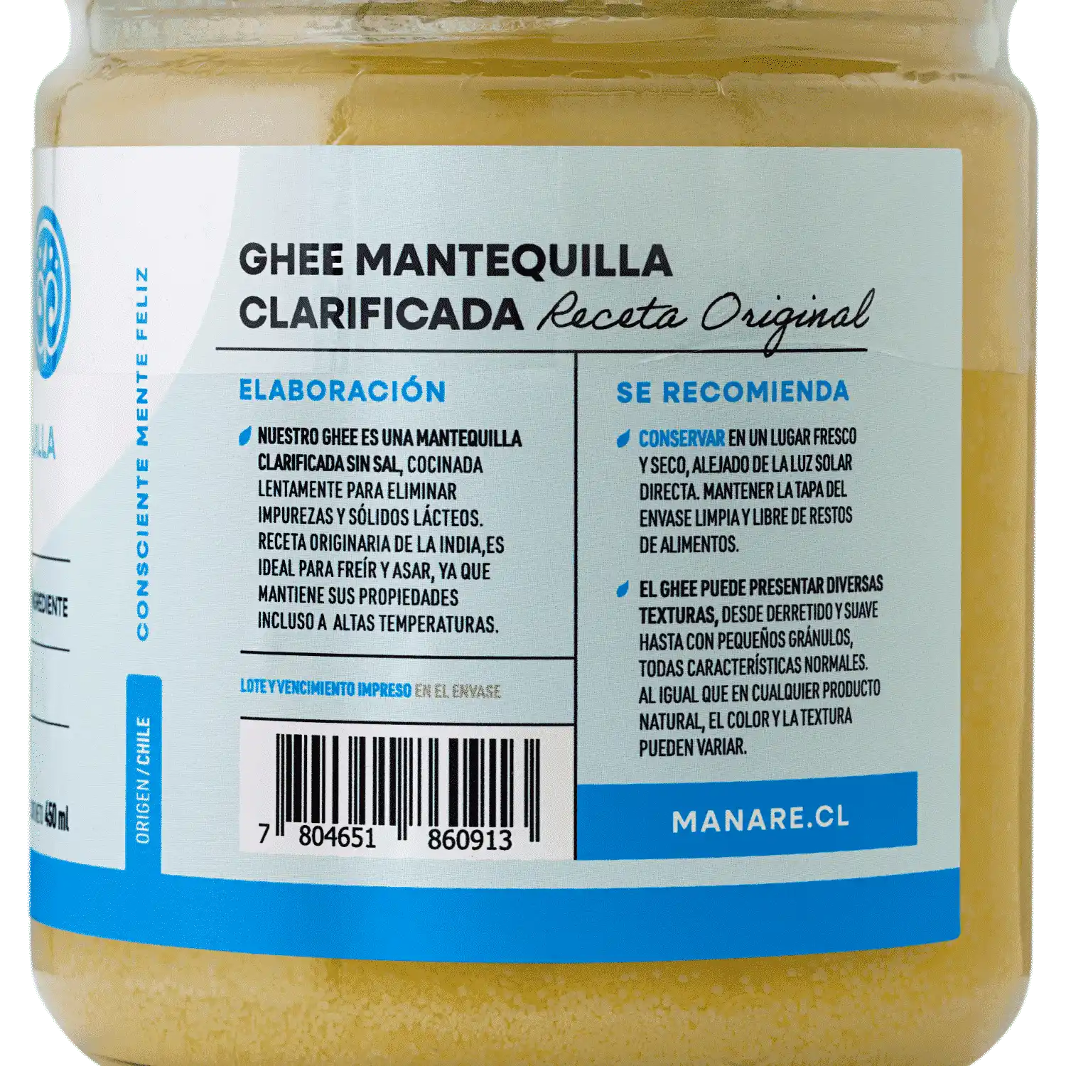 Ghee Mantequilla Clarificada 450ml - Manare - Imagen 2