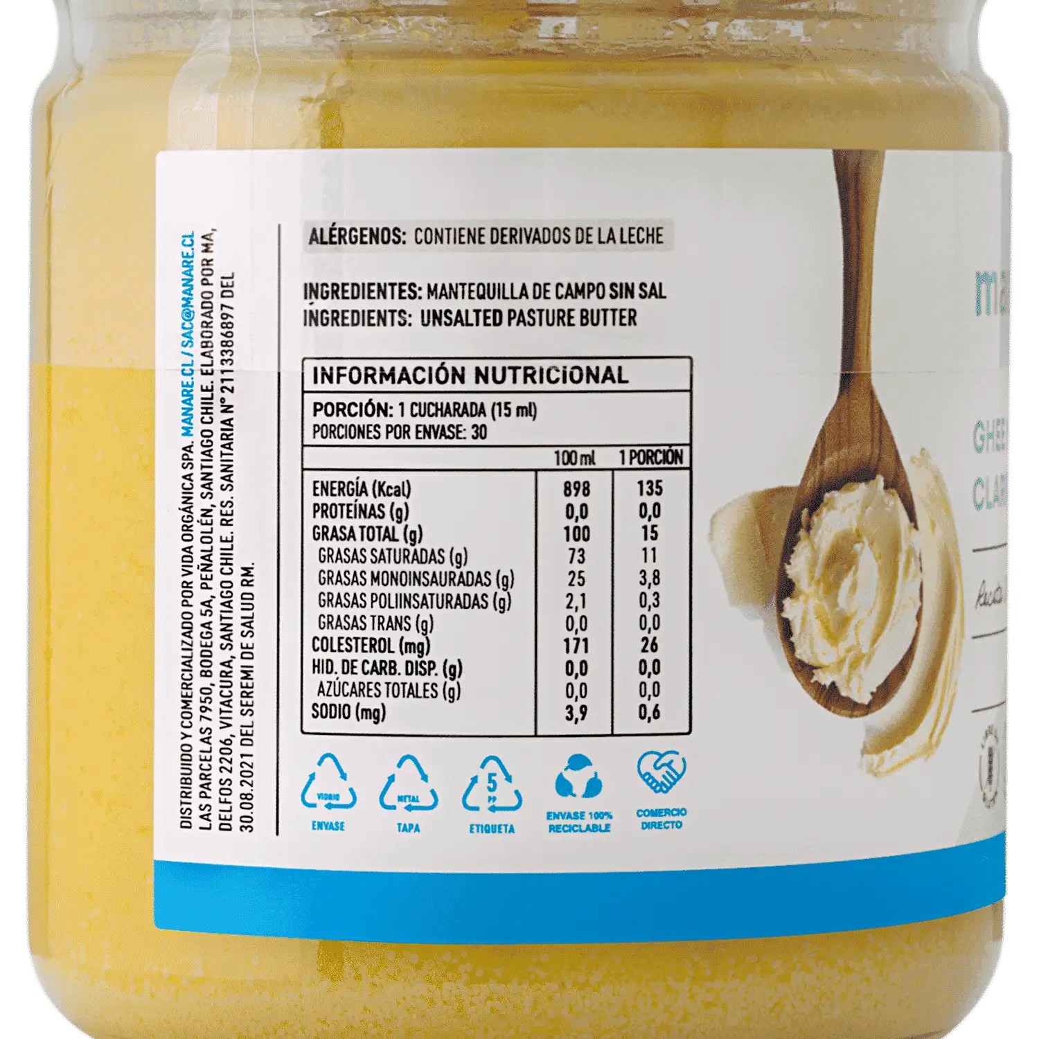 Ghee Mantequilla Clarificada 450ml - Manare - Imagen 3