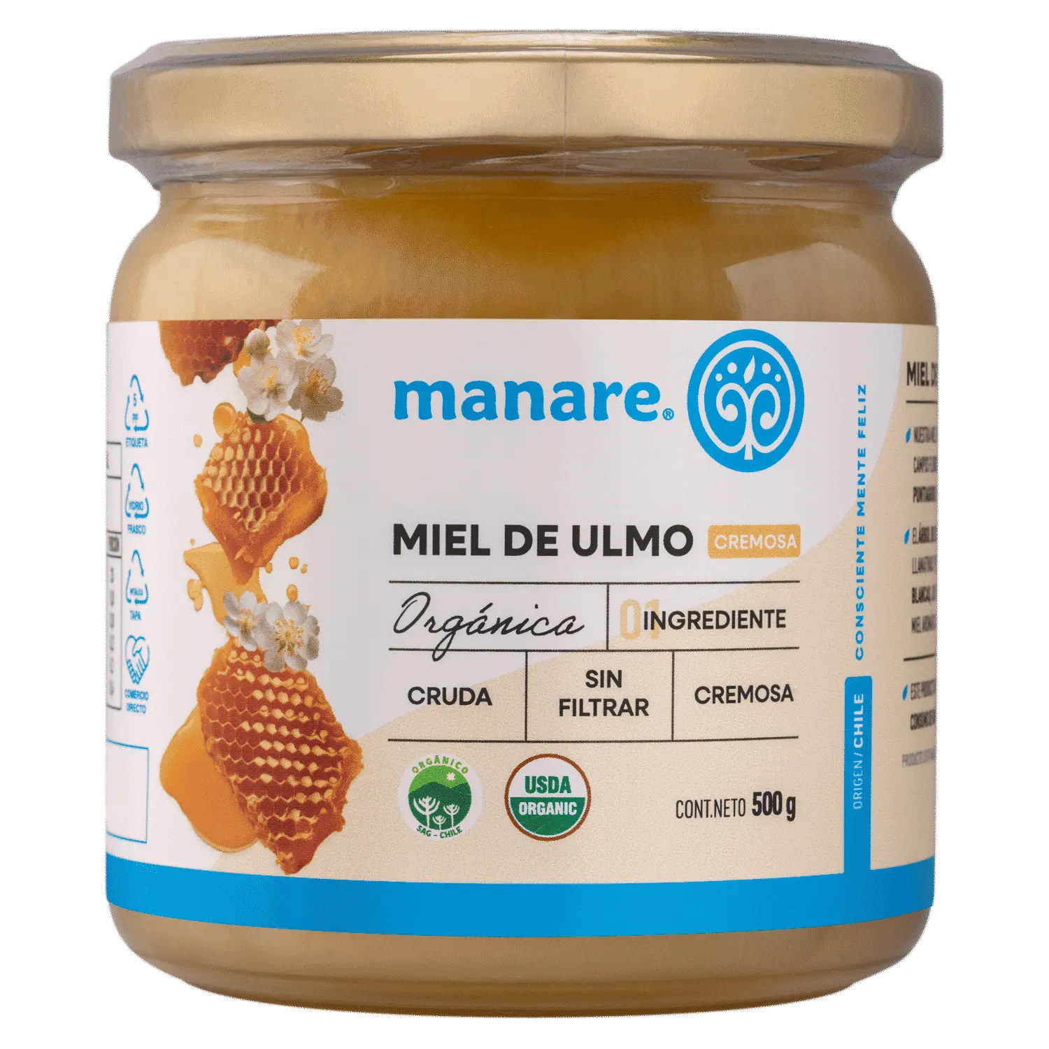 Miel De Bosque Nativo 500g 100% Natural de abejas - Manare