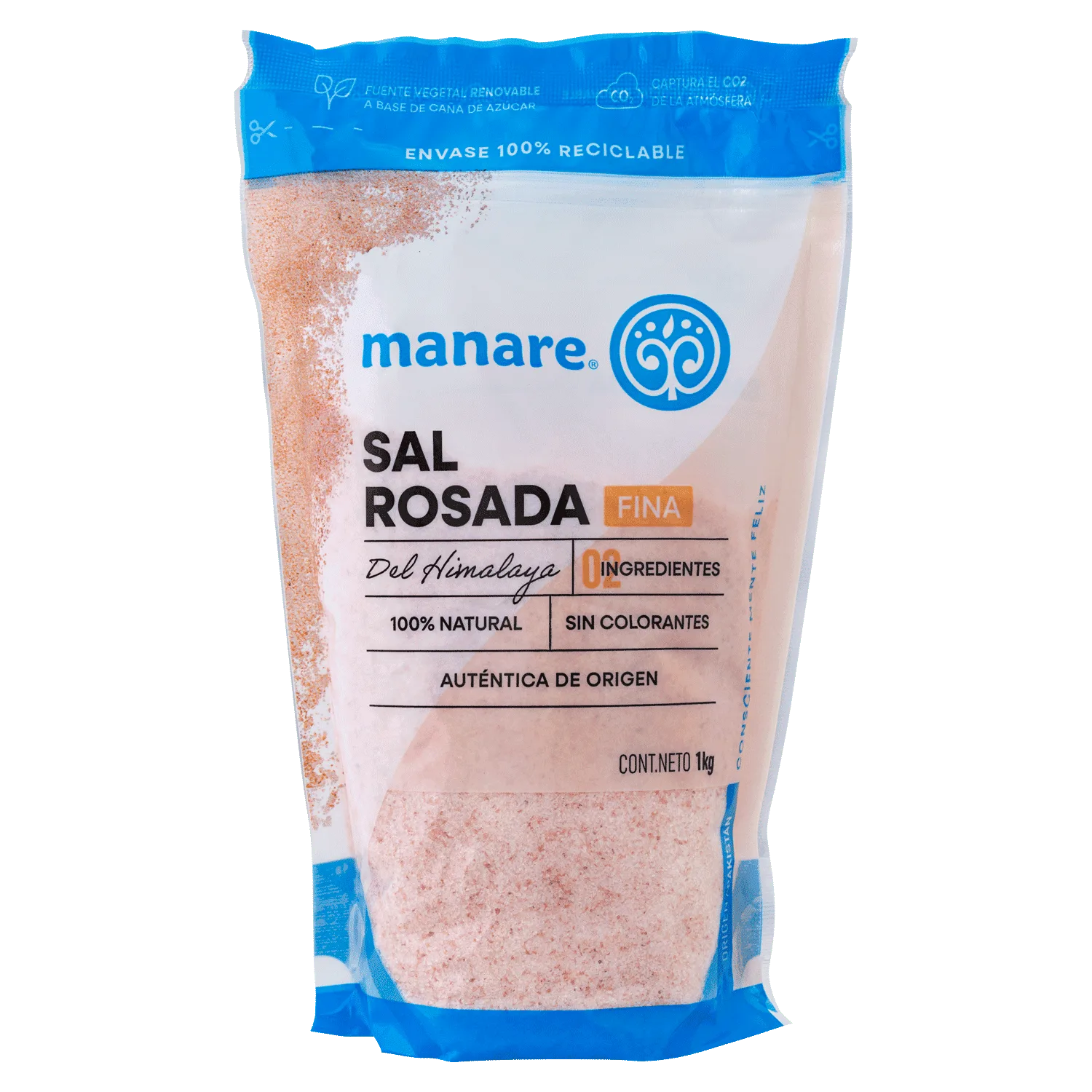 Sal Rosada Fina Del Himalaya 1 Kg - Manare