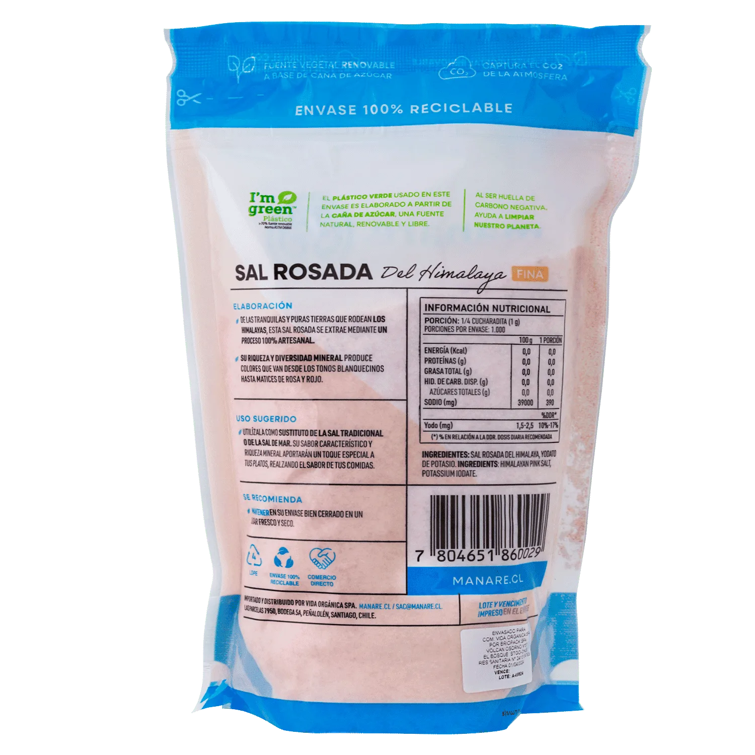 Sal Rosada Fina Del Himalaya 1 Kg - Manare - Imagen 2