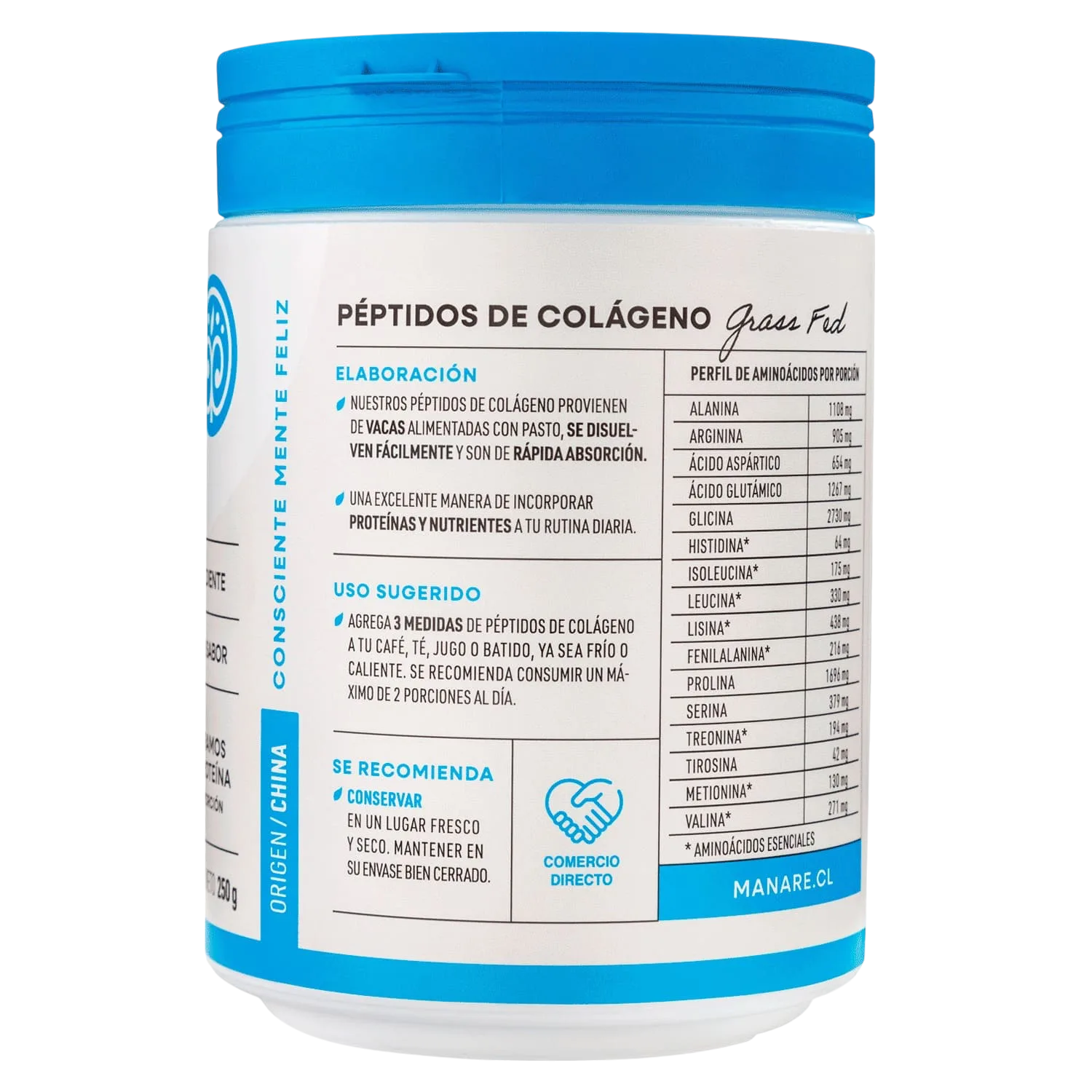 Péptidos De Colágeno Hidrolizado 250g - Manare - Imagen 4