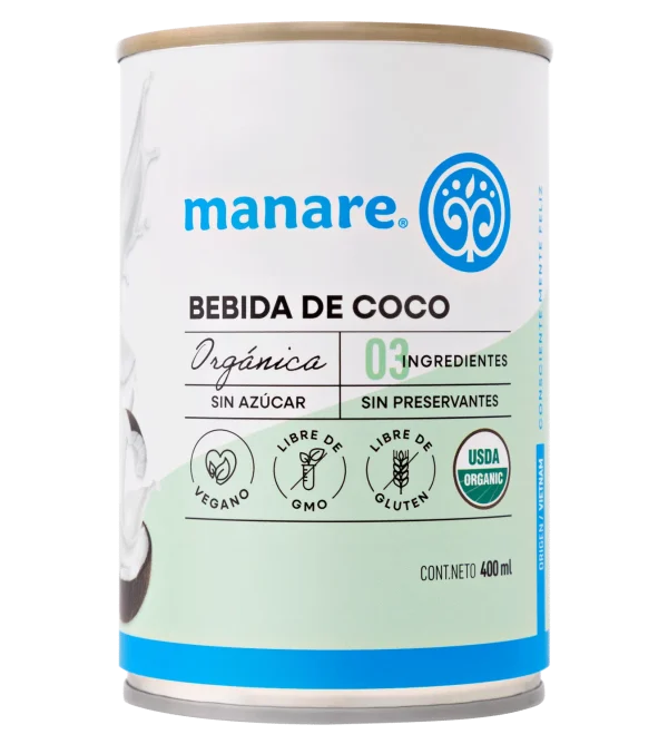 Leche De Coco Orgánica 400ml Manare