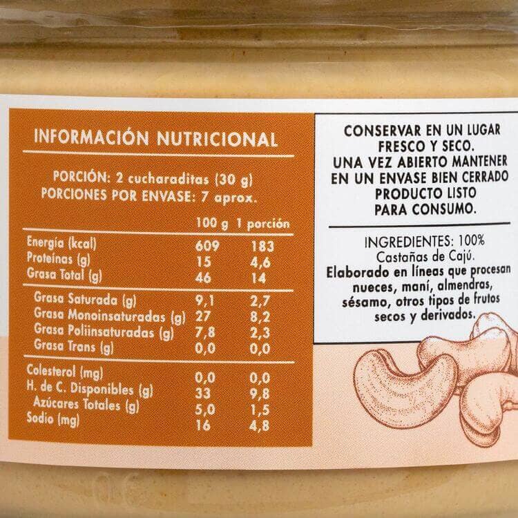 Mantequilla de castañas de Cajú 200g - Manare - Imagen 2