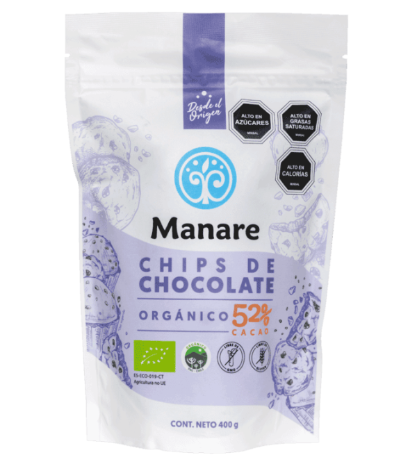 Chips De Chocolate 52% Cacao Orgánico 400g - Manare