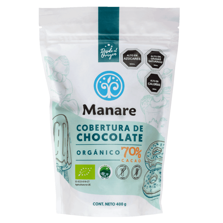Cobertura De Chocolate 70% Cacao Orgánico 400g - Manare