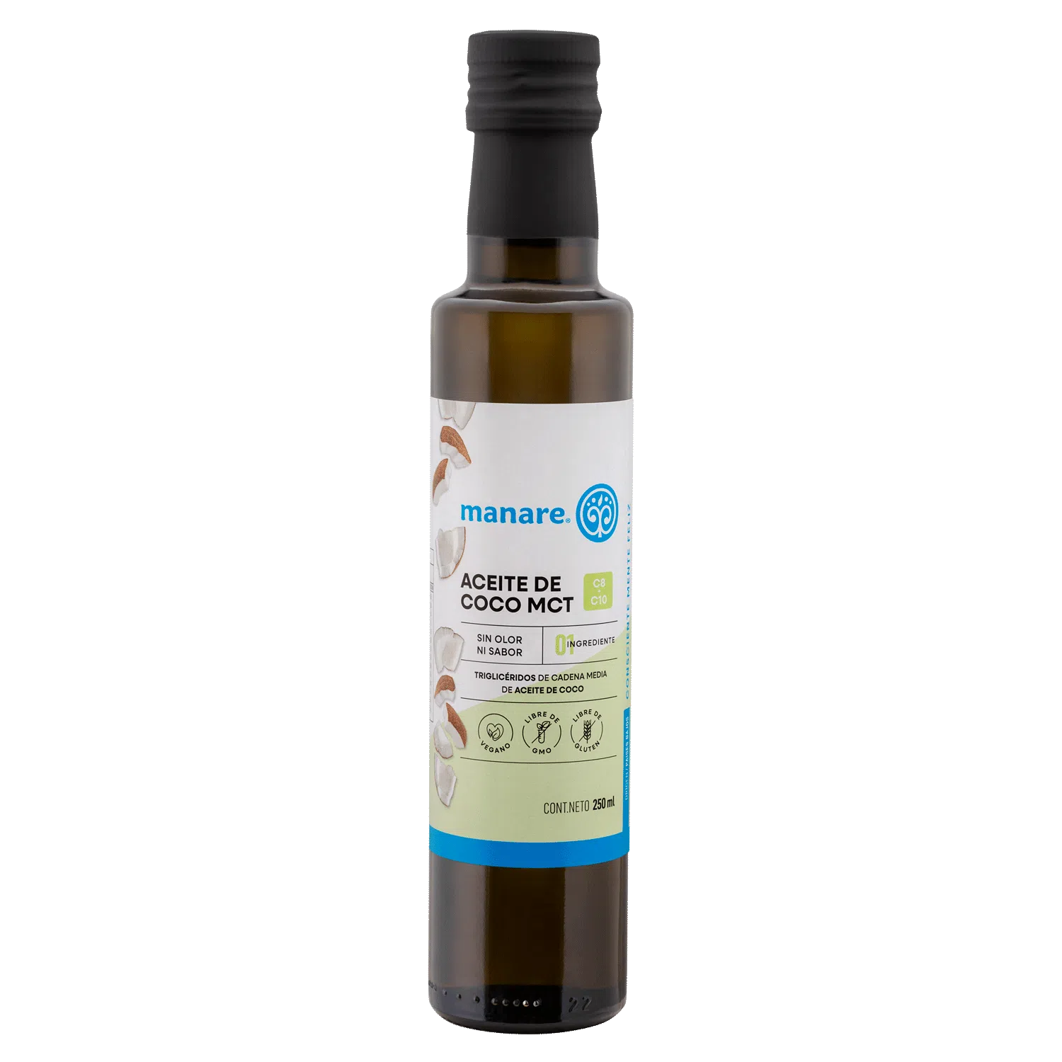 Aceite De Coco Mct 250ml Sin Olor Ni Sabor - Manare
