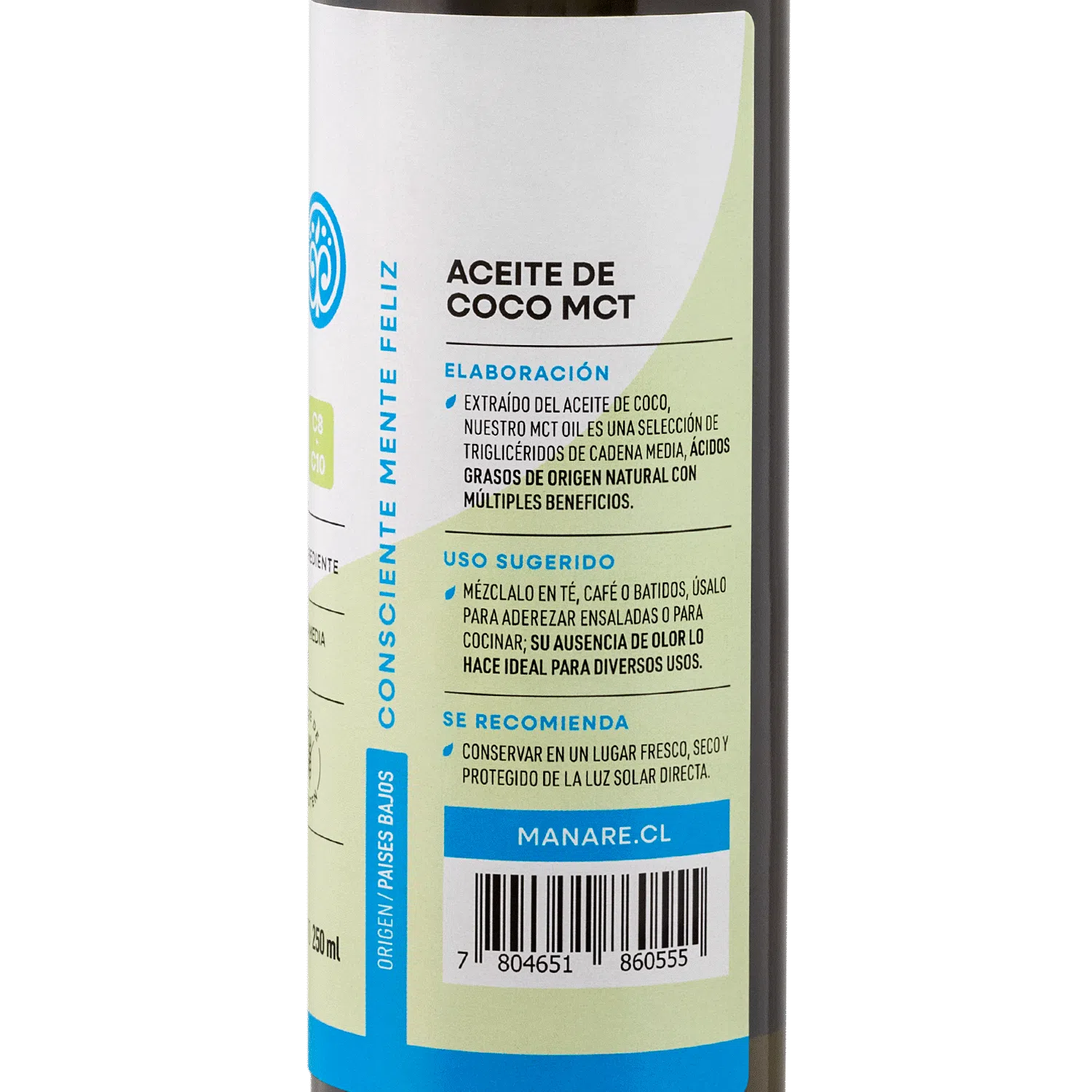 Aceite De Coco Mct 250ml Sin Olor Ni Sabor - Manare - Imagen 3
