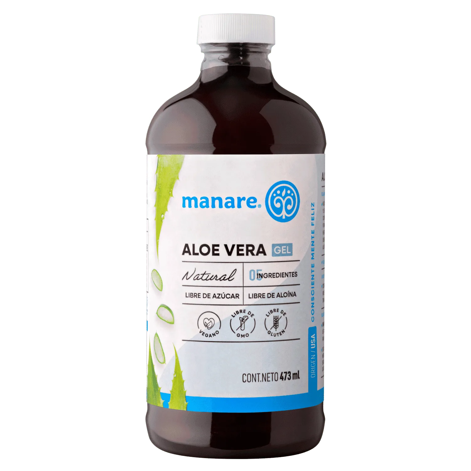 Aloe Vera Gel 473ml - Uso Alimenticio Y Cosmético - Manare