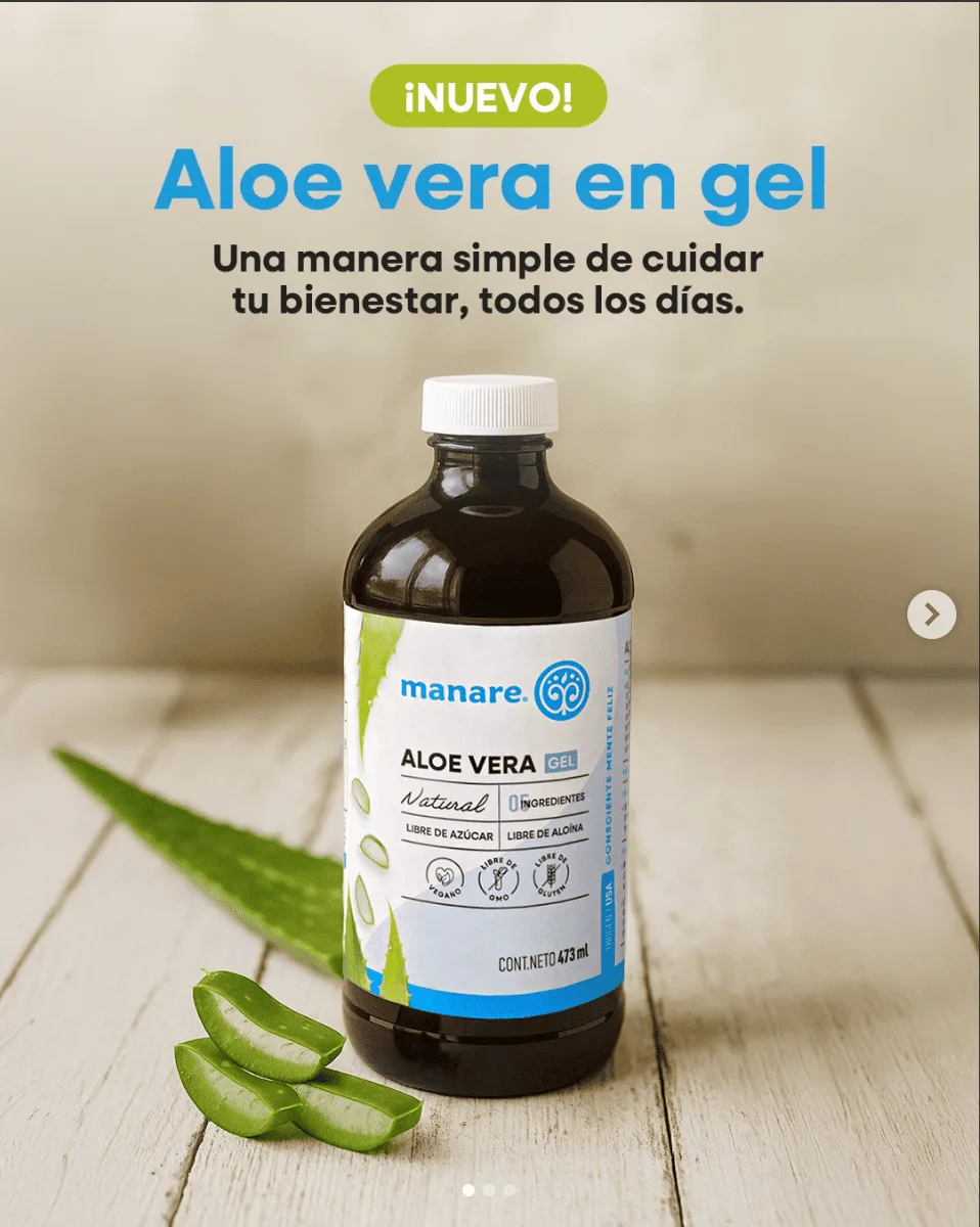 Aloe Vera Gel 473ml - Uso Alimenticio Y Cosmético - Manare - Imagen 4