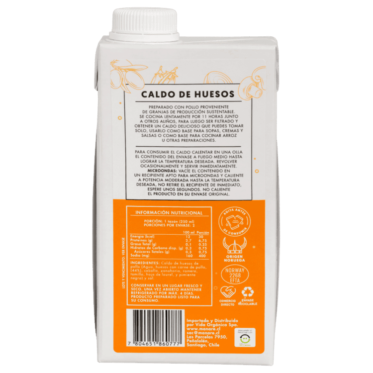 Caldo De Huesos De Pollo 500ml - Manare - Imagen 2