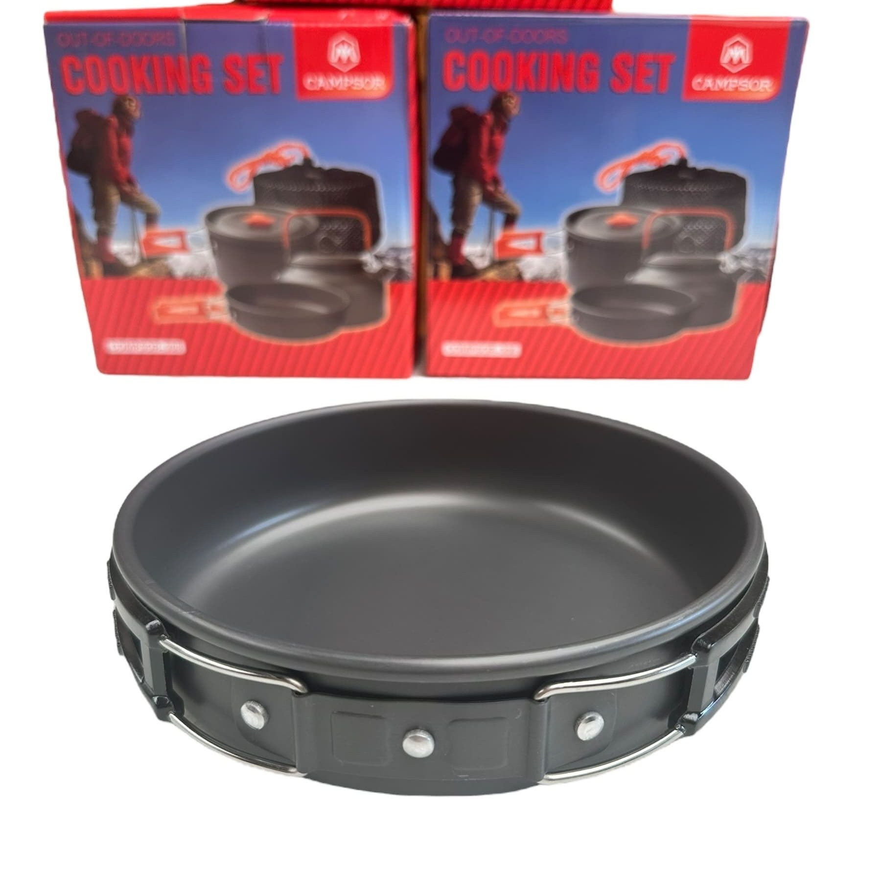 Set de ollas con tetera para camping
