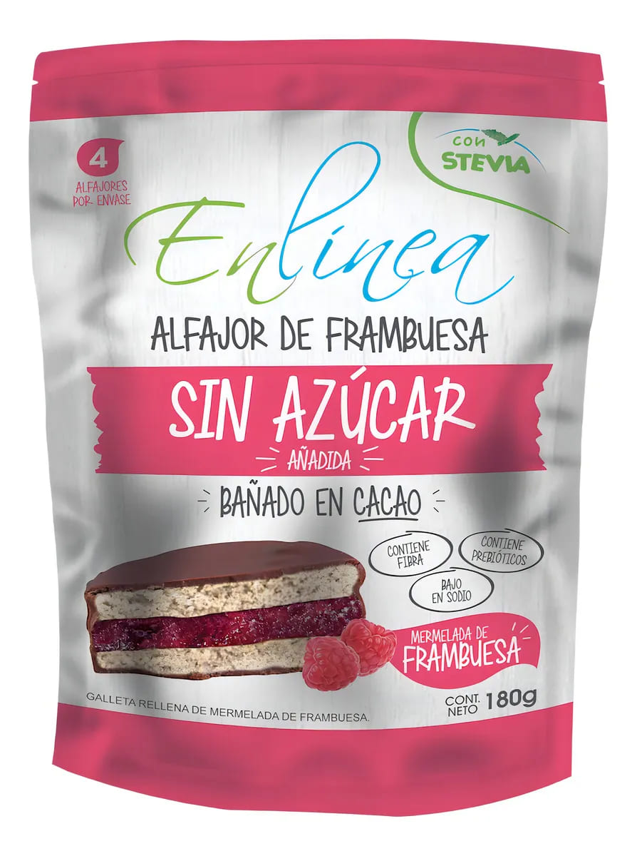 Alfajores Frambuesa Sin Azúcar - 4 Unidades - En Línea