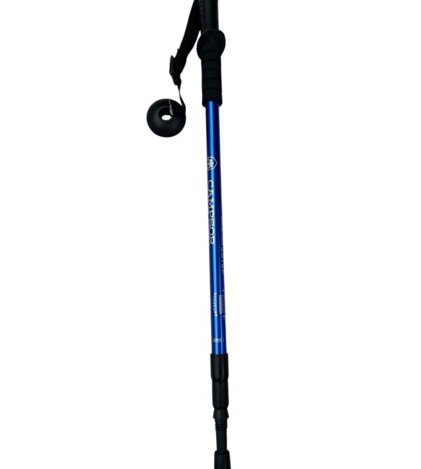 Bastón de Trekking de Aluminio 3 Tramos con Sistema Anti Shock Azul