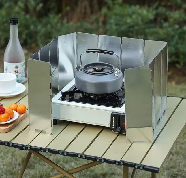 Protector de viento para cocinilla portátil grande 14 placas - Imagen 4