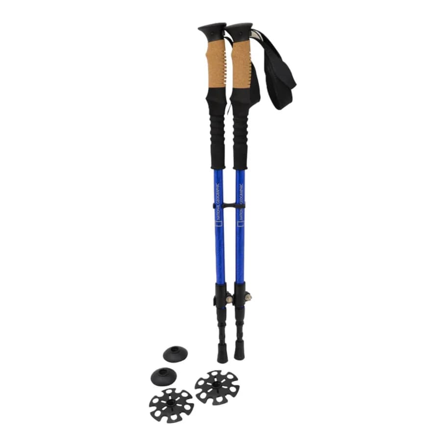 Par de Bastones De Trekking Explore National Geographic , diseñados para quienes disfrutan de la aventura al aire libre con seguridad y comodidad.