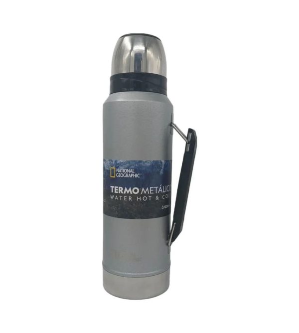 Termo metálico frío y calor 1200ml National Geographic variedades - Gris