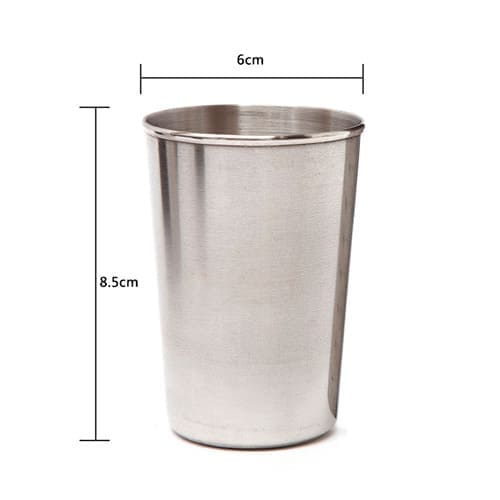 Set De 4 Vasos De Acero Inoxidable 180ml Para Camping