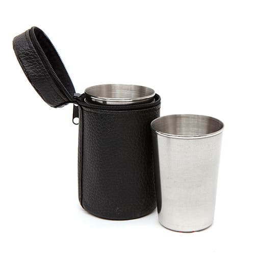 Set De 4 Vasos De Acero Inoxidable 180ml Para Camping