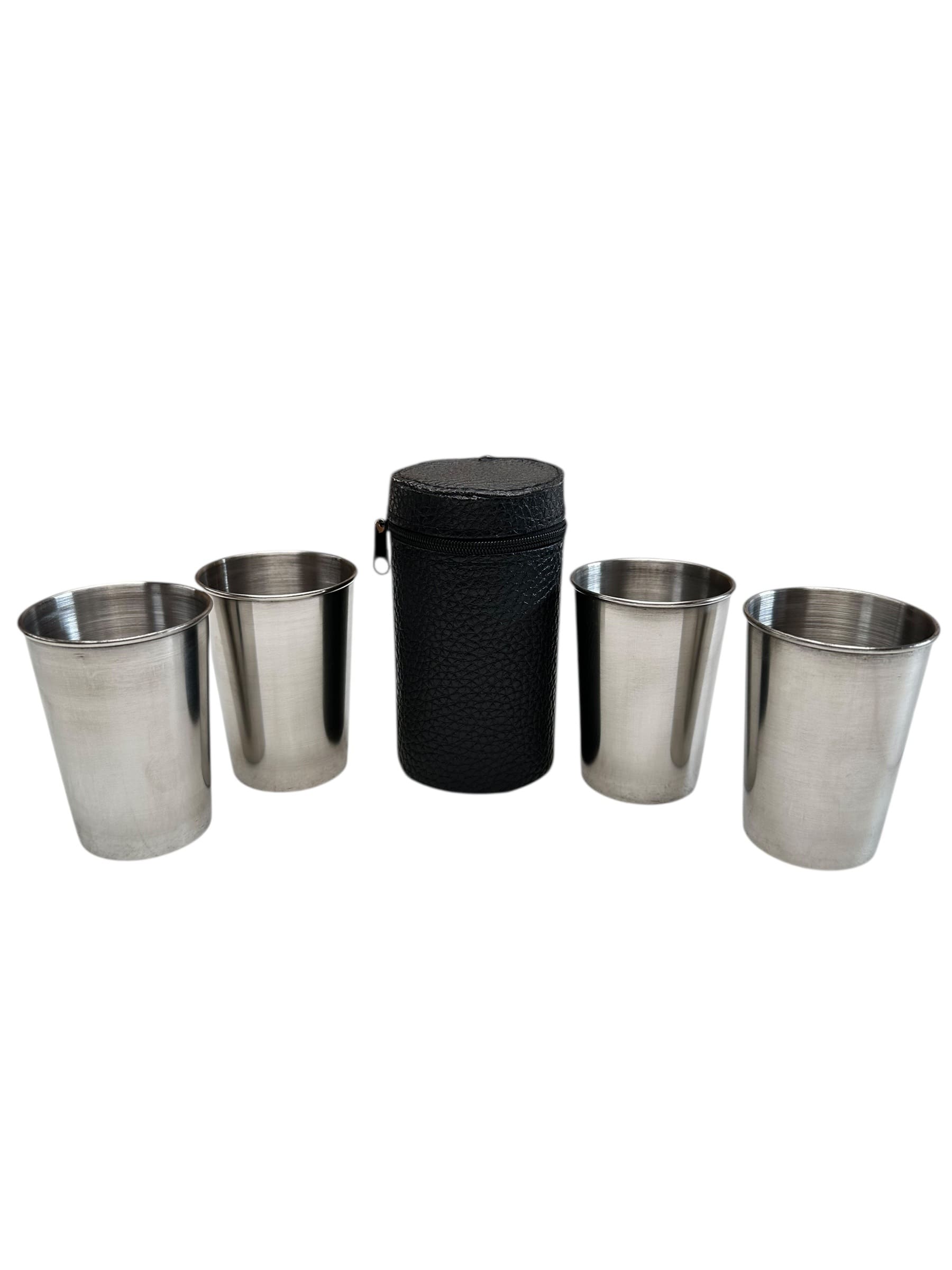 Set De 4 Vasos De Acero Inoxidable 180ml Para Camping