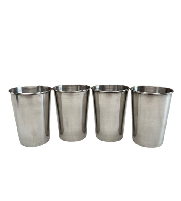 Set De 4 Vasos De Acero Inoxidable 180ml Para Camping