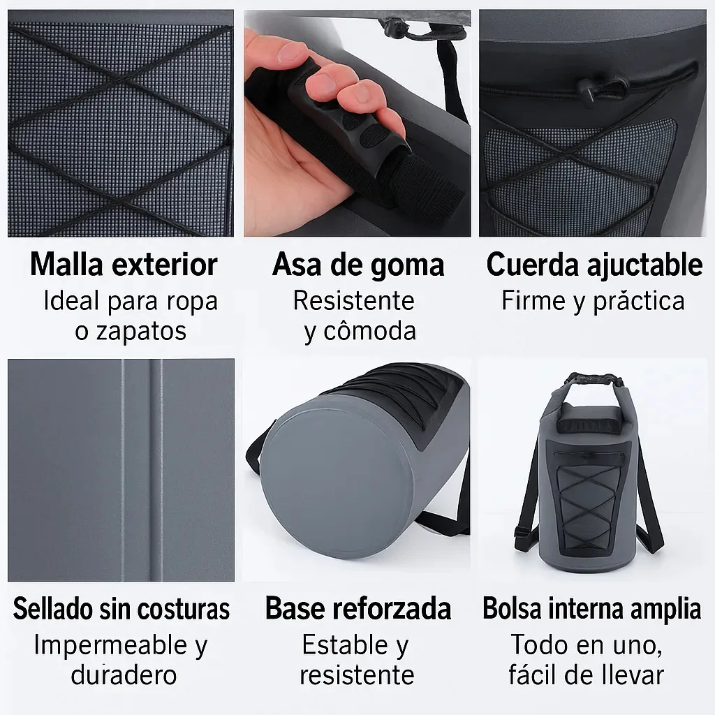 Bolso waterproof impermeable gris