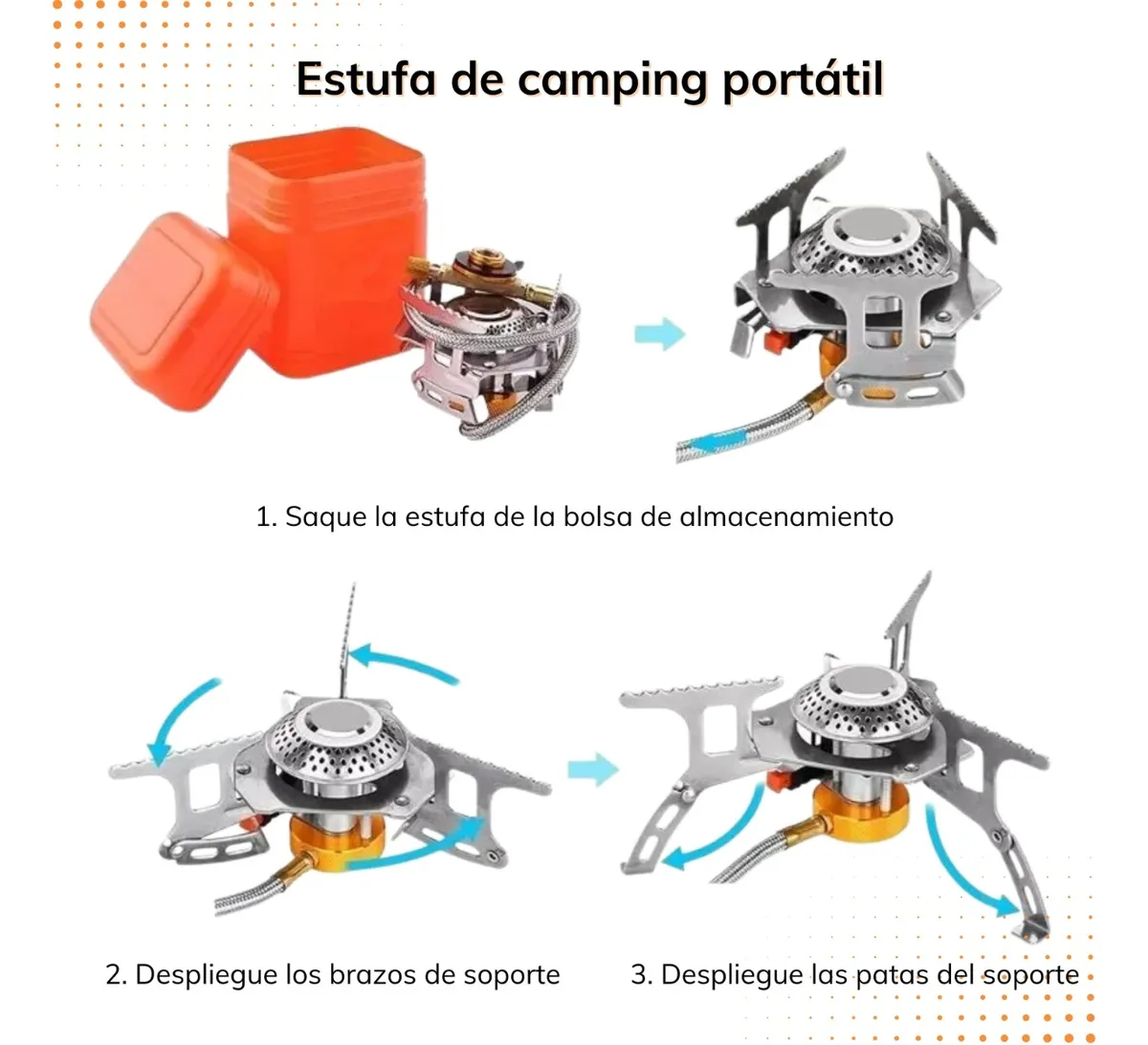 Cocinilla Portátil Para Trekking Y Camping 3500w Con Caja