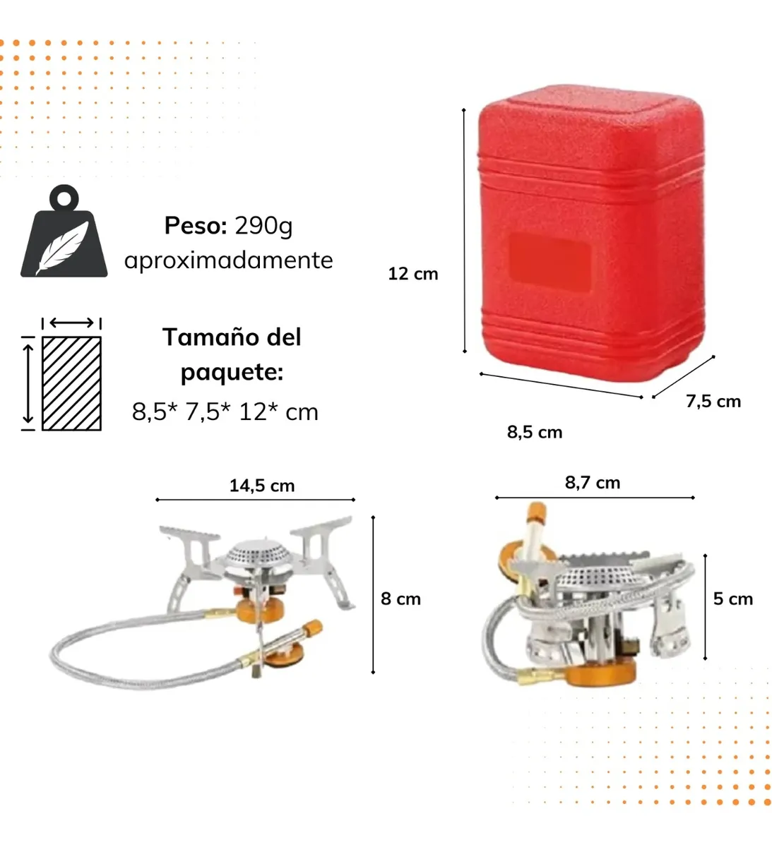 Cocinilla Portátil Para Trekking Y Camping 3500w Con Caja