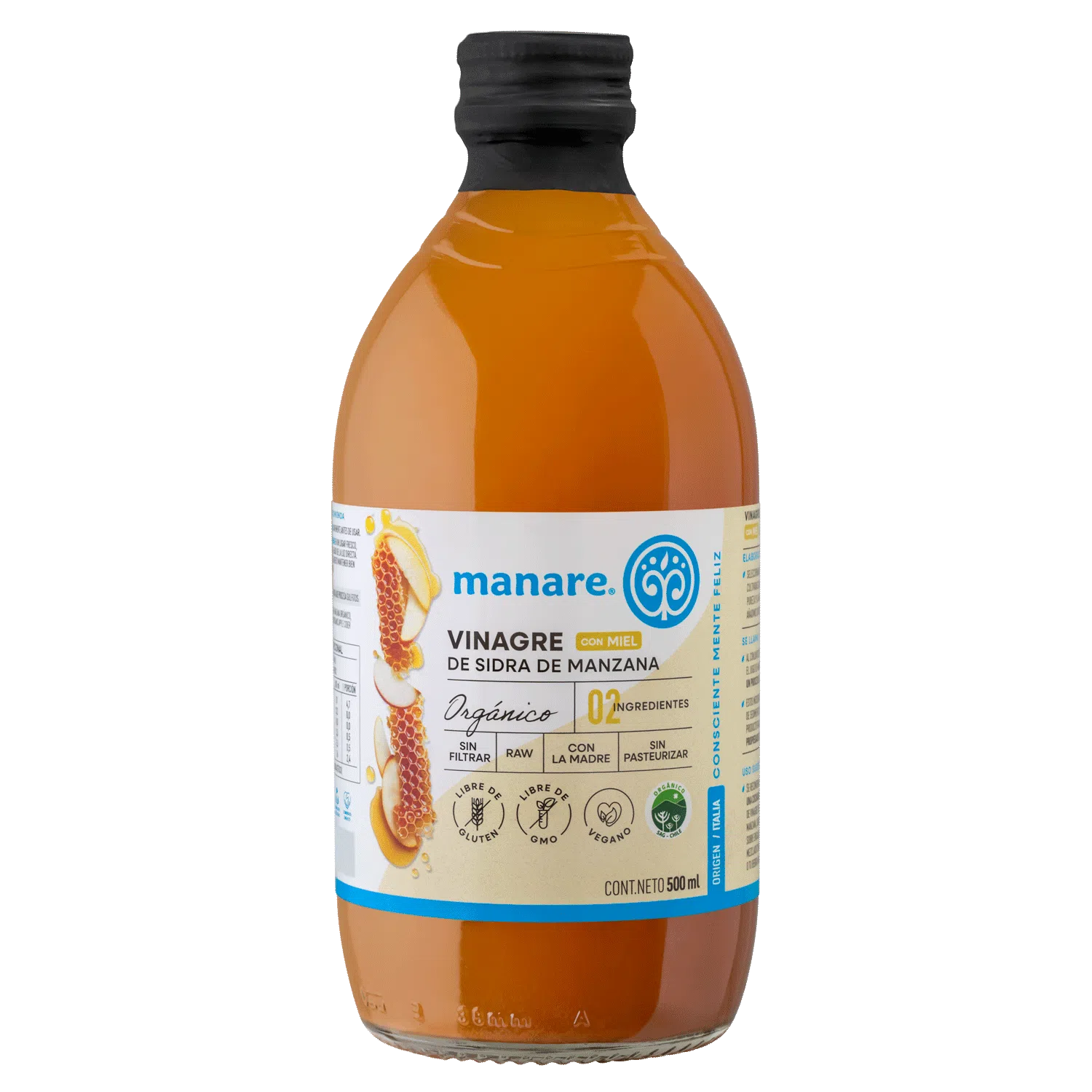 Vinagre de manzana con miel - 500ml - Manare
