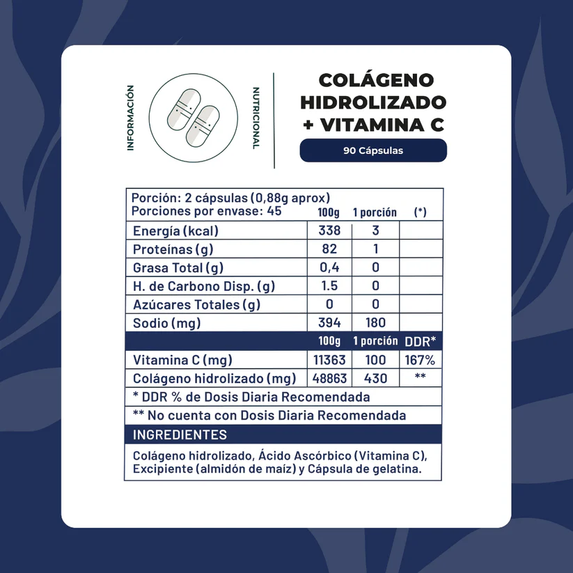 Colágeno Hidrolizado + Vitamina C Karun Life 90 cápsulas