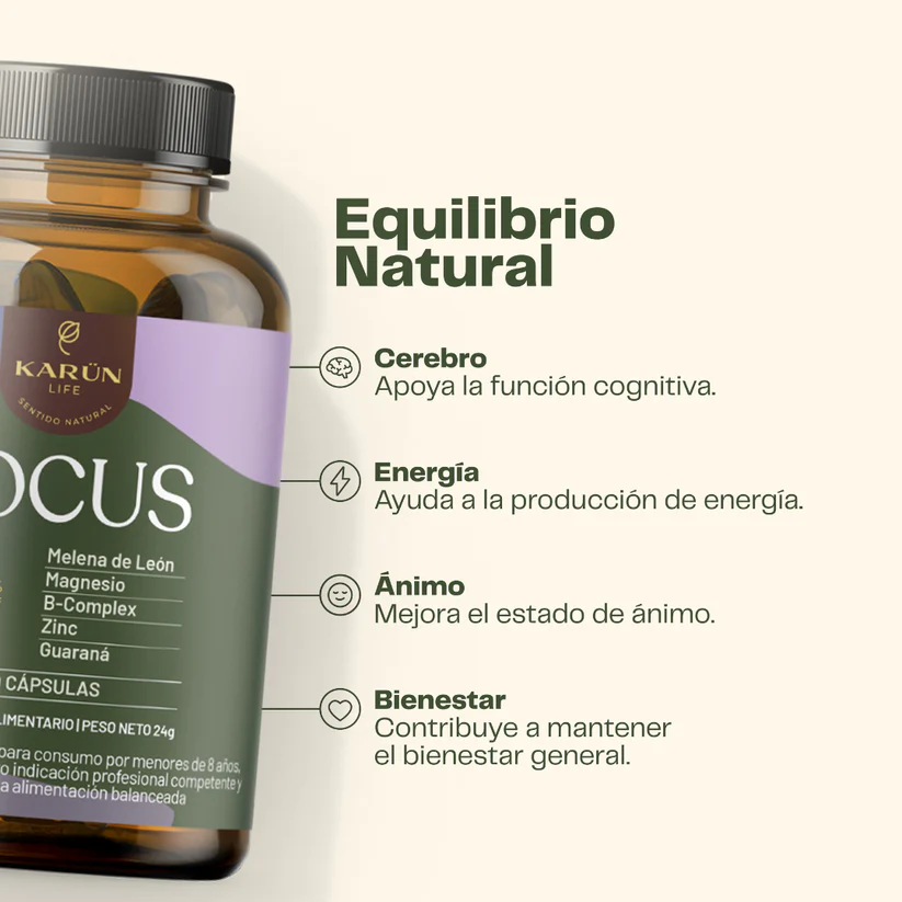 Focus Melena de León + Vitaminas y Minerales 60 Cápsulas
